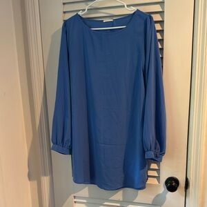 Chic Long Sleeve Blue Dress